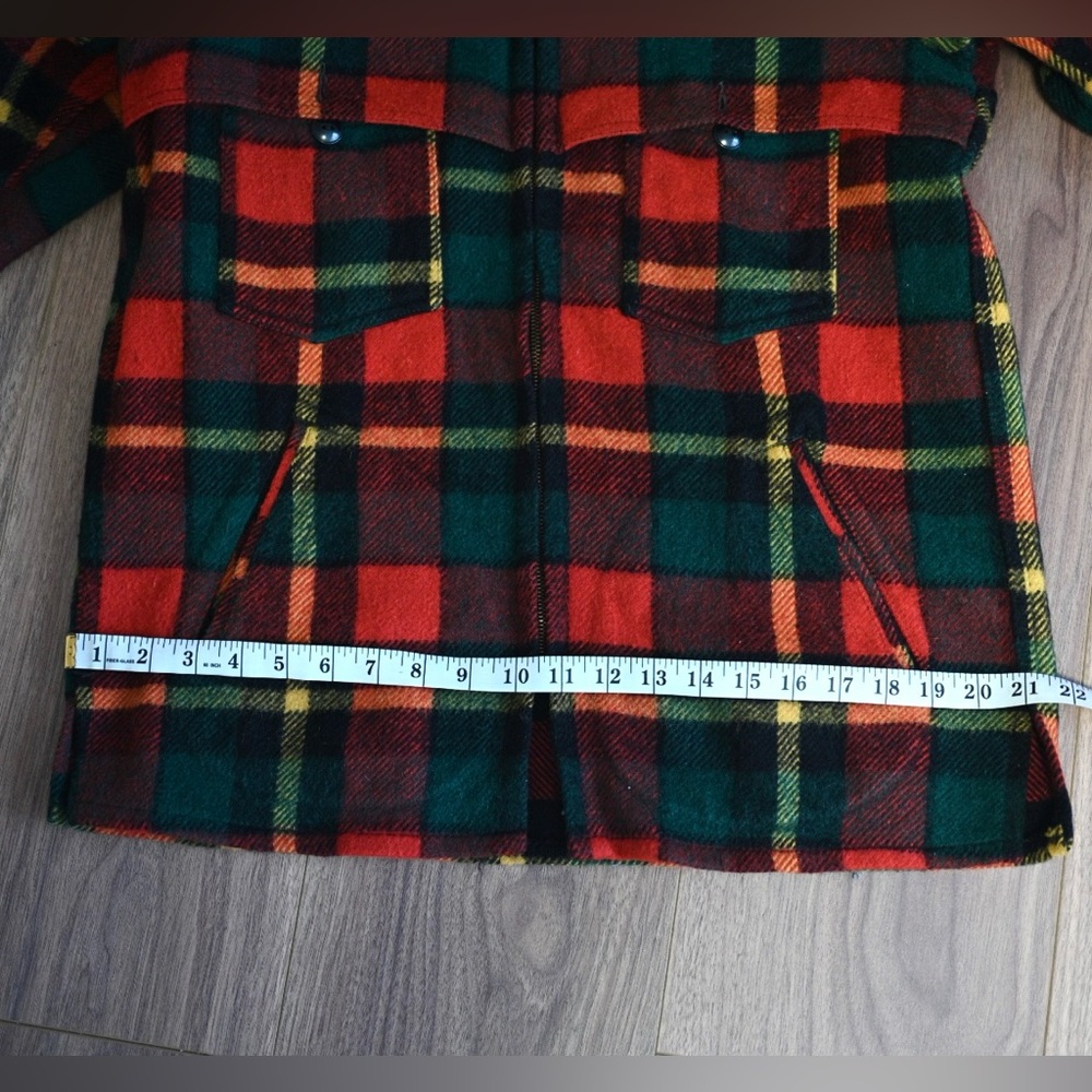 VTG Johnson Woolen Mills Jacket Mens M 60s Tartan Plaid Hunting Mackinaw Wool - Picture 12 of 16